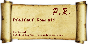 Pfeifauf Romuald névjegykártya